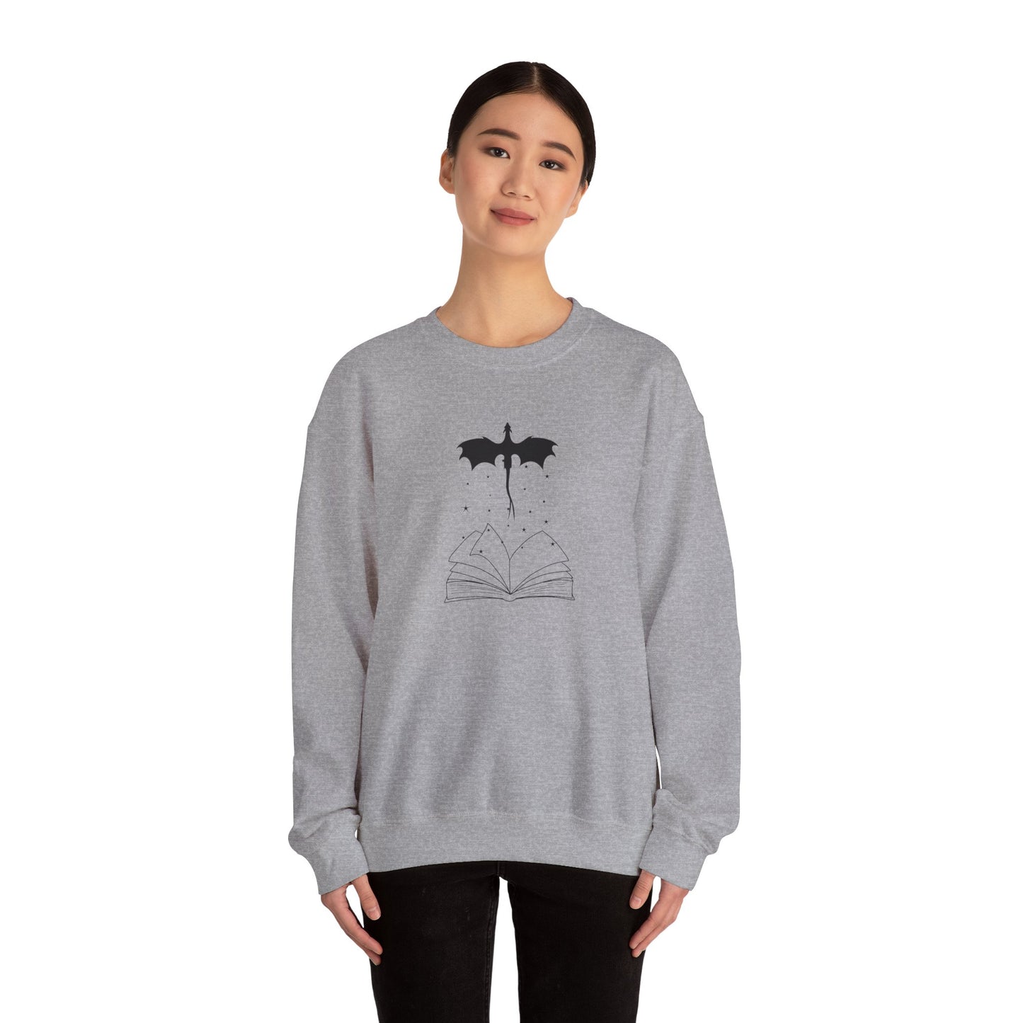 Bookish Dragon Sweatshirt - Cozy Literary Gift for Book Lovers