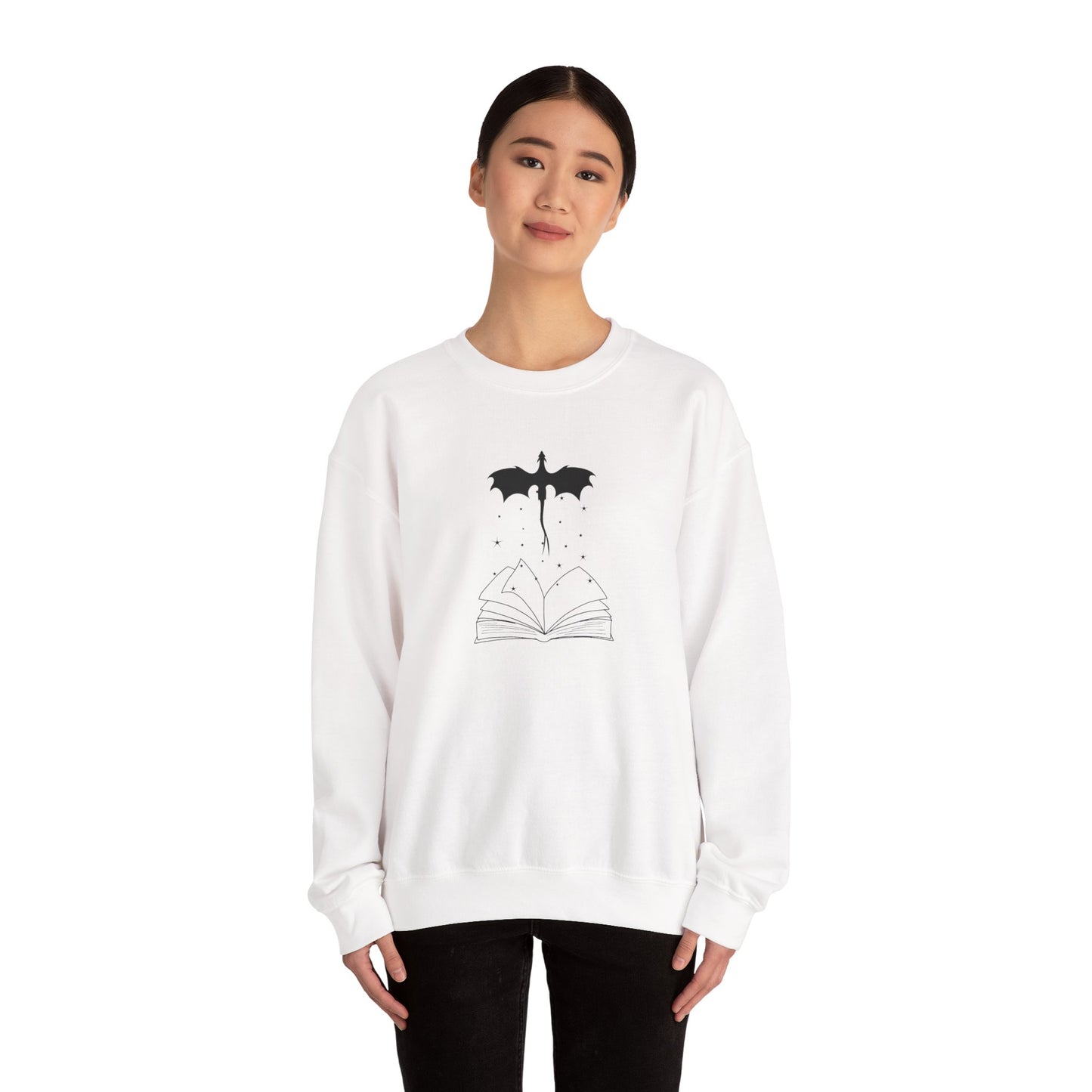 Bookish Dragon Sweatshirt - Cozy Literary Gift for Book Lovers