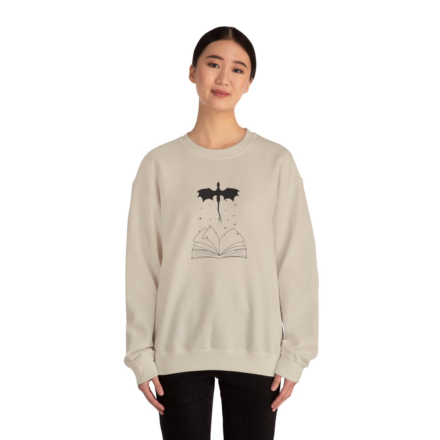 Bookish Dragon Sweatshirt - Cozy Literary Gift for Book Lovers